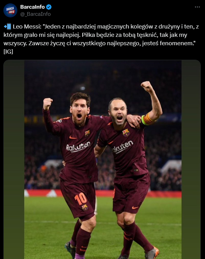 Tak Leo Messi POŻEGNAŁ Andresa Iniestę <3